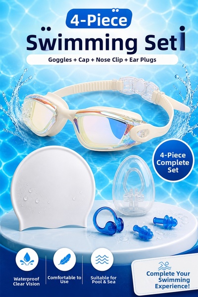 Onetick Set of 4 Adult Mirrored Colored Swimming Goggles
