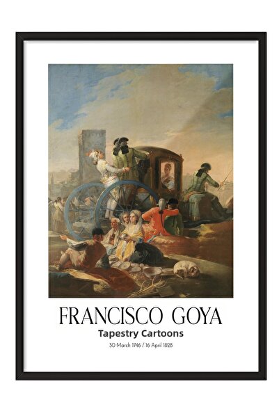 Postifull Francisco Goya - Desene tip tapiserie, Tablou cu ramă neagră, Seria...