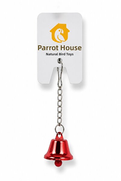 Papağanhane Red Bell Bird Toy Hanging Cage Toy Budgie Parrot 11 cm
