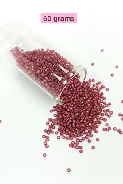 Generic Brand Cast glass sand beads (11/0) 2 mm - 60 grams - dark pink - bnc046