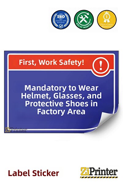 ZiPrinter Factory Site Safety Helmet, Goggles and Protective Shoes Must Be Wo...