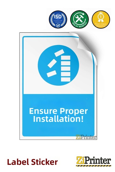 ZiPrinter قم بتكديس المواد بشكل صحيح! ملصق لافتة تحذيرية isg مقاس 70x100 سم