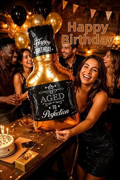 DODOMAR Foil Balloon Whiskey Bottle 36 Inch 90cm New Year Party Ornament Deco...
