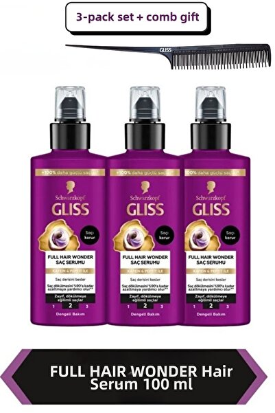Gliss Full hair wonder anti-hair loss liquid hair care serum 100 ml x3 pieces...