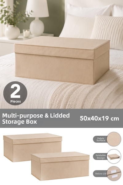 Meleni Home 2-Piece Organizer Storage Box Set - Multi-Purpose Storage Box wit...