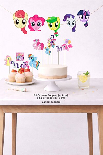 Sinek Kupası Tasarım My Little Pony Birthday Set 5 Figures Banner 5 Figures C...