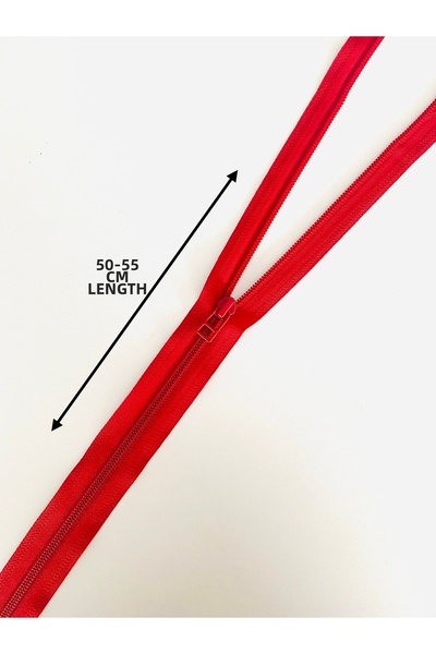 seyranat 1 Piece Red Color Metal Zipper with Handle, Bottom Closure, High Qua...