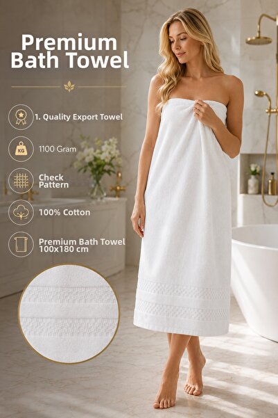 TAYA HOME Premium Bath Towel 100X200 cm 1100 Grams 100% Cotton Pitikare Patte...