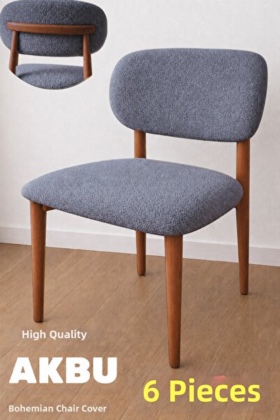 AKBU Chair Cover , Pack of 6, High Quality Bohemian Style, Elastic, Kitchen C...