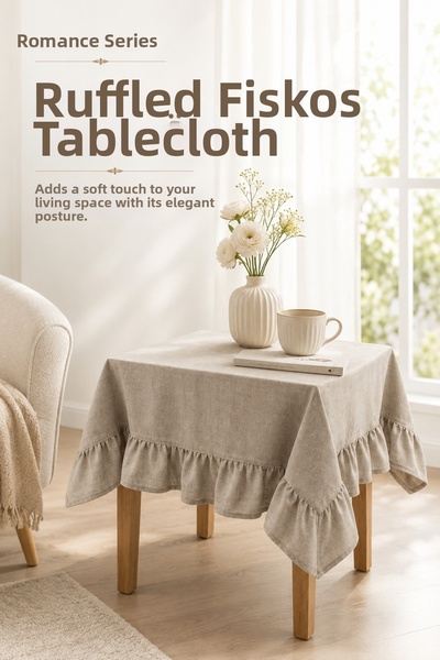 Morlay Romance Series |   Coffee Ruffled Vintage Fiskos and Tablecloth Rustic...