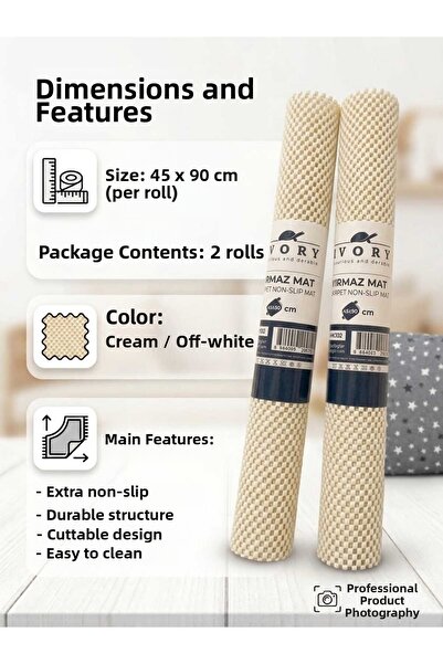 IVORY Covoraș anti-alunecare 45 X 90 cm VAR PET NON-SLİP MAT 45X90 cm