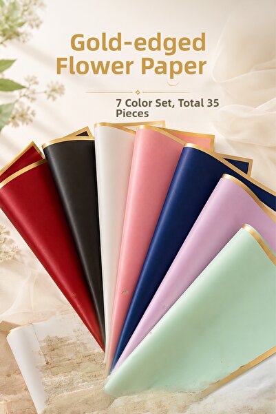 OLİ Art Flower Bouquet Paper 35 Pieces/7 Colors Floral Arrangement Paper with...