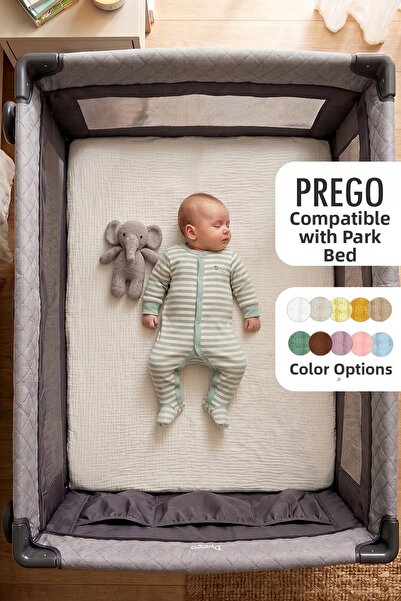 Soho Organics Muslin Elastic Fitted Sheet - Compatible with Prego Park Mattre...