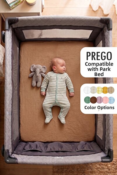 Soho Organics Muslin Elastic Fitted Sheet - Compatible with Prego Park Mattre...