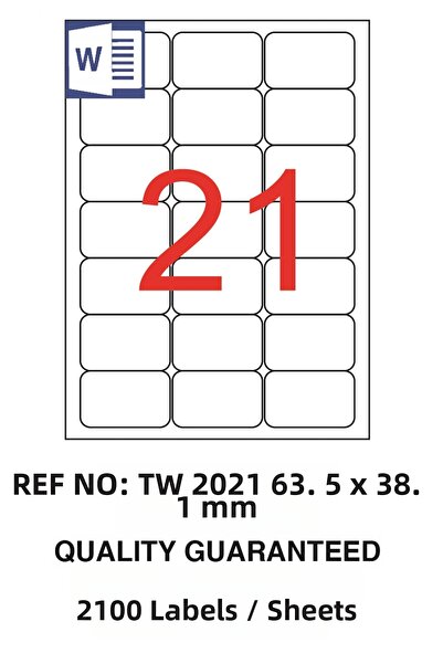 JokeyKırtasiye Self-Adhesive Injet/Laser/A4 Format Sticker/Label 63.5mm X 38....