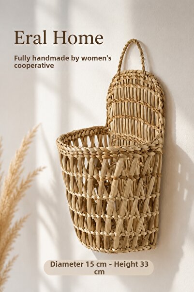 SS ERAL KOOP Decorative Handmade Wicker Organizing Basket Garden Balcony Kitc...