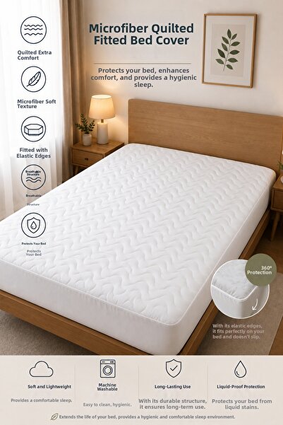 Sleep Garden Microfiber Anti-Allergic Quilted Full Edge Mattress Protector Ma...