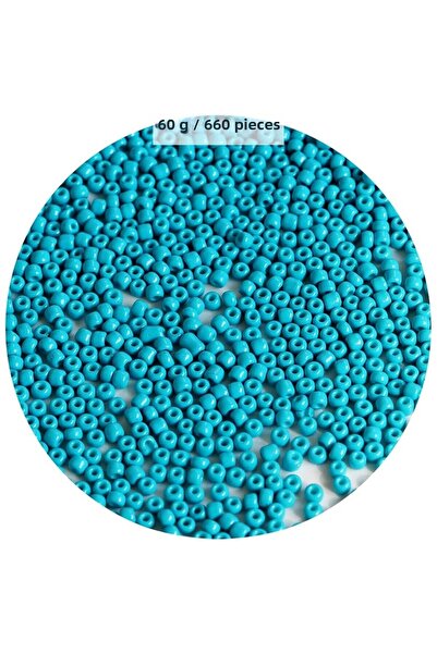 Generic Brand لون أزرق فيروزي 4 مم حوالي 660 قطعة / 60 جرام خرز زجاجي لدعم أع...