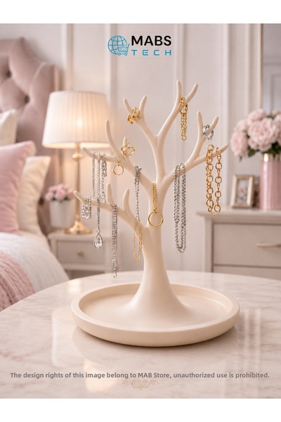 Mabs Tech 3D Decorative Jewelry Stand and Jewelry Tree – Ring, Earring, Neckl...