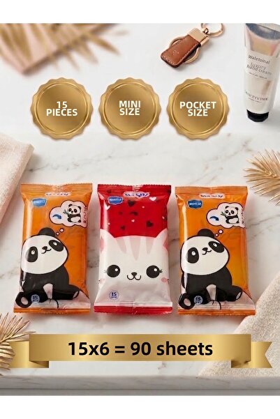 VESTA Concept 15X6 Pack of 90 Sheets Mini Wet Wipes - Pocket Size Wet Towel w...