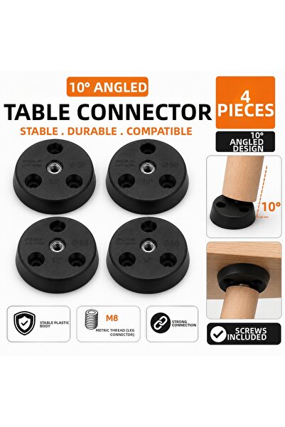 Generic Brand 10 °   Angled Wooden Coffee Table Leg Connection Bracket M8 Thr...