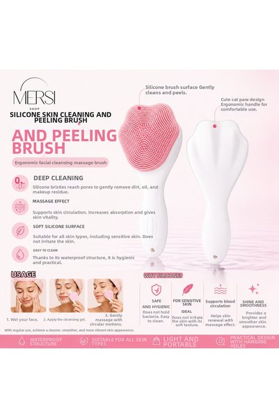 Mersi SHOP فرشاة تنظيف وتقشير البشرة المصنوعة من السيليكون |   فرشاة تدليك وت...