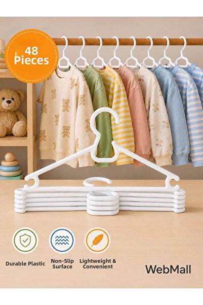 Webmall 48 Pieces of Children's Hangers Baby Clothes Hangers Lily Hangers