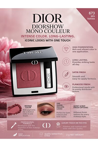 Dior Diorshow Mono Color Intense Pigmented Creamy Powder Form Lasting Single ...