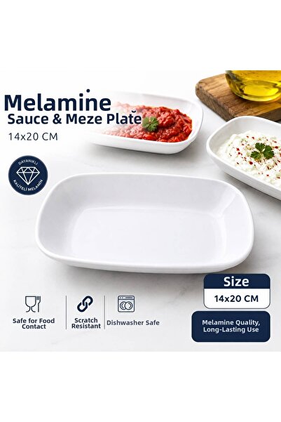 BİZ ZÜCCACİYE Melamine Rectangular Sauce & Appetizer Plate 14X