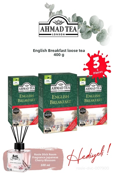 Ahmad Tea English Breakfast 3-Pack of Bulk Tea 400 g and Room Fragrance