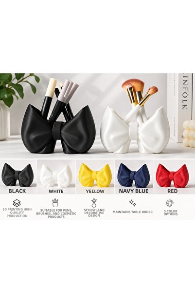 MYE TEKNOLOJİ 3D Printing Bowknot Pen Holder and Makeup Brush Holder Decorati...