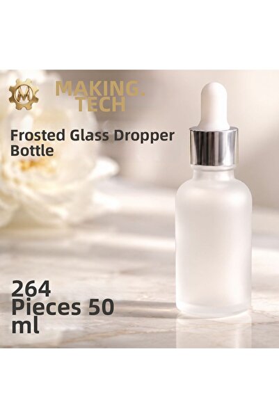 HORECA MARKET 264Pcs 50ml Frosted Glass Dropper Bottle – Empty Cosmetic Oil a...