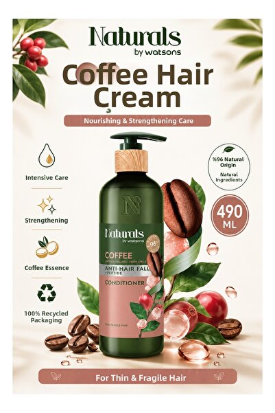 Naturals By Watsons مقوي ومكافح لتساقط الشعر: بلسم الشعر بالقهوة 490 مل - للع...