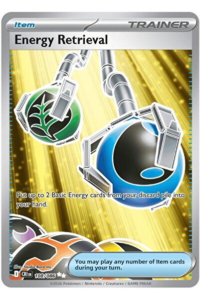 Pokemon TCG Energy Retrieval # 108 Pokemon Chaos Rising Original Card