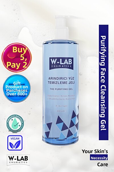 W-Lab Cosmetics 400 ml Purifying Facial Cleansing Gel