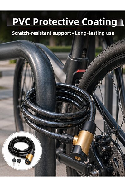Lisinya قفل حبل فولاذي مغطى بطبقة سميكة من البولي فينيل كلوريد، عملي وآمن للا...
