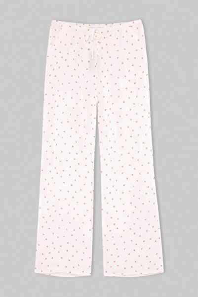 Trendyol Collection Red-White 100% Cotton Heart Muslin Woven Pajama Bottom Th...