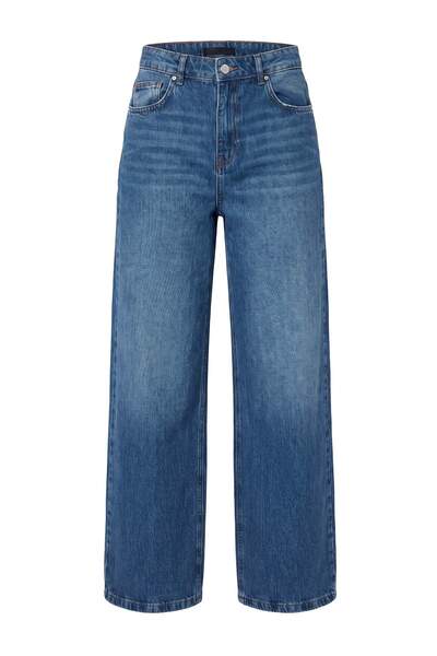 Trendyol Collection Wardrobe Essentials Blue Flowy Regular Waist Wide Leg Jea...