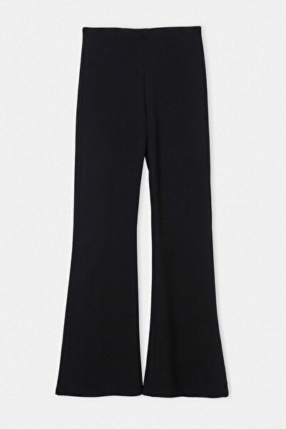 Drop by TrendyolMilla Black Flare/Spanish Leg Interlock Pants Tdrss26Pl00065
