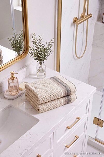 TRENDYOLMİLLA HOME 2er-Pack Jacquard-Gesichtshandtücher 50x80cm TPHAW27HVL00002