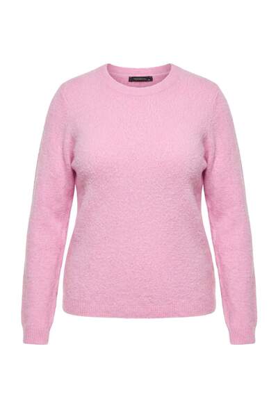Trendyol Curve Wardrobe Essentials Light Pink Special Yarn Soft Feel Basic Kn...