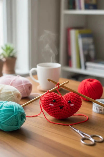 Miniso Caniko Örgü İpi Seti DIY Hobi Seti Kalp Figür Yapım