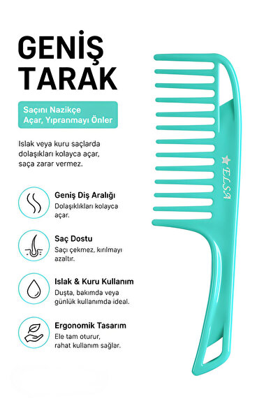 ELSA Επαγγελματική χτένα μαλλιών ευρείας επιφάνειας 0345 – Εύκολο ξεμπλέξιμο,...