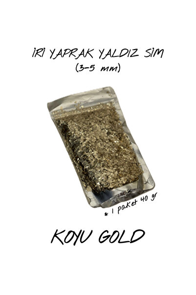 DURAKS KOYU GOLD İRİ YAPRAK YALDIZ SİM (3-5 mm) 40 gr | İpek Sıva & Pamuk Sıv...