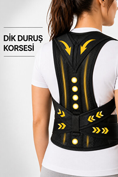 indirimsevinci Dik Duruş Düzeltici Korse Sırt ve Omuz Destekleyici Kamburluk ...