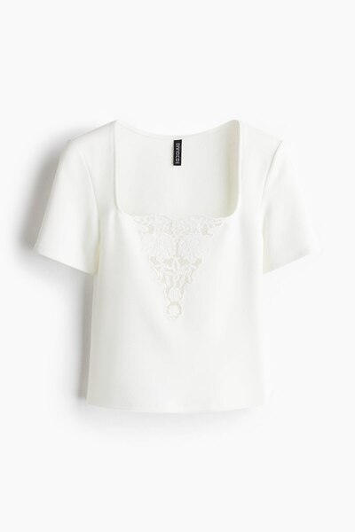 H&M Nakış İşleme Detaylı Üst