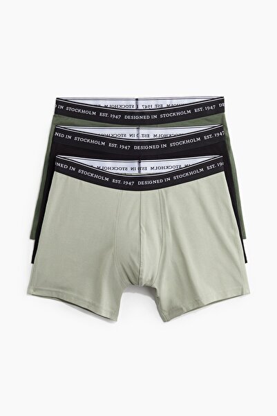 H&M 3’lü COOLMAX® Normal Paça Boxer Şort
