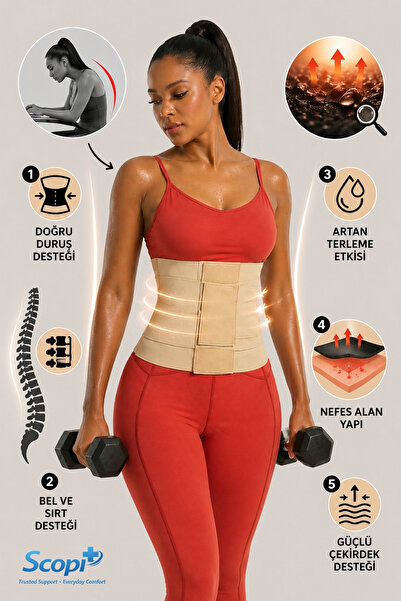 SCOPİ Premium Serisi Bel İnceltici Waist Trainer Bel Korsesi Göbek Toparlayıc...