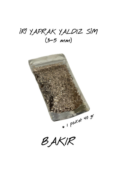 DURAKS BAKIR İRİ YAPRAK YALDIZ SİM (3-5 mm) 40 gr | İpek Sıva & Pamuk Sıva & ...