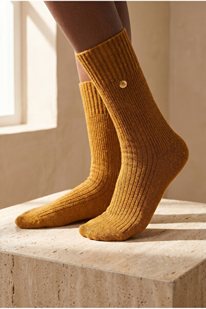 Katia&Bony Συρραπτικές κάλτσες από πλεκτά βισκόζης μουστάρδα